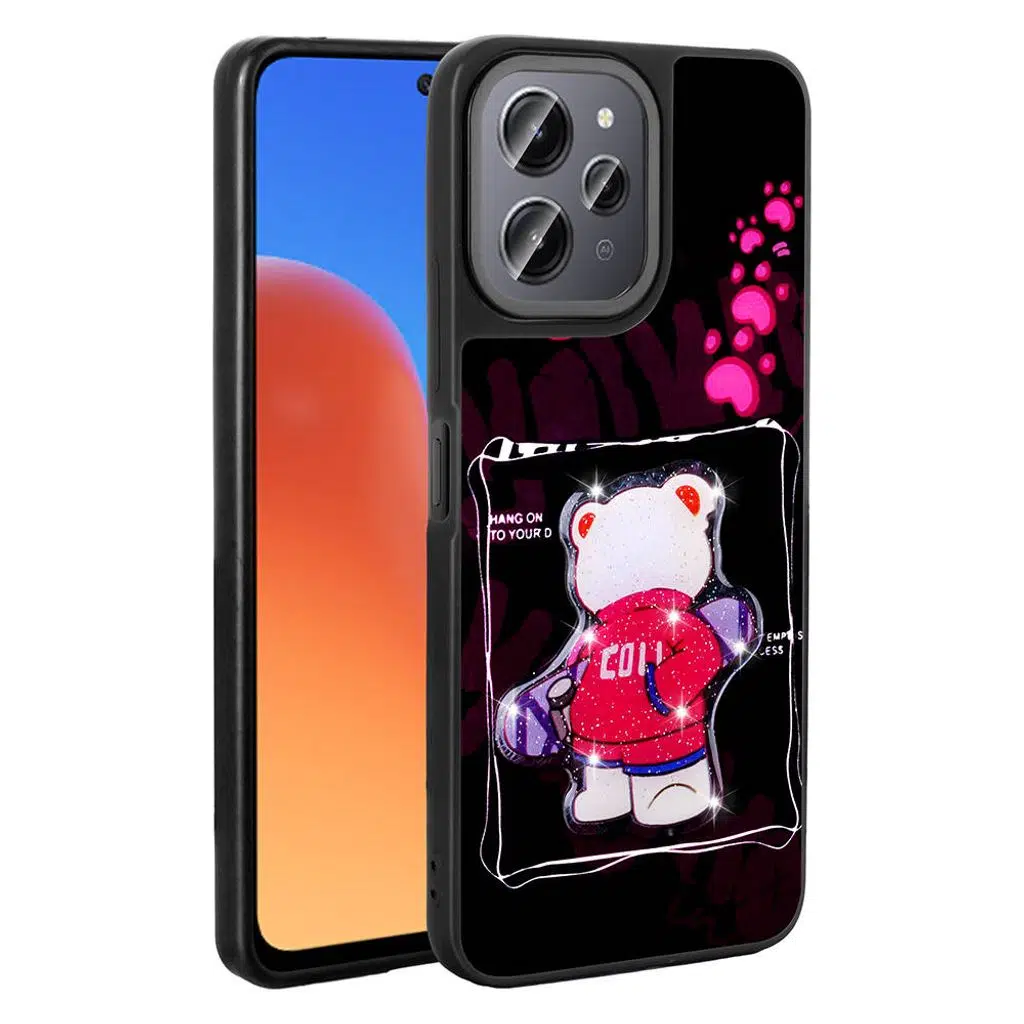 Xiaomi Redmi 12 4G Kılıf Parlayan Kabartmalı İkonik Figürlü Amas Silikon Kapak