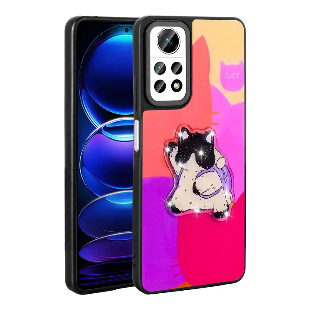 Xiaomi Redmi Note 12 Pro 4G Kılıf Parlayan Kabartmalı İkonik Figürlü Amas Silikon Kapak