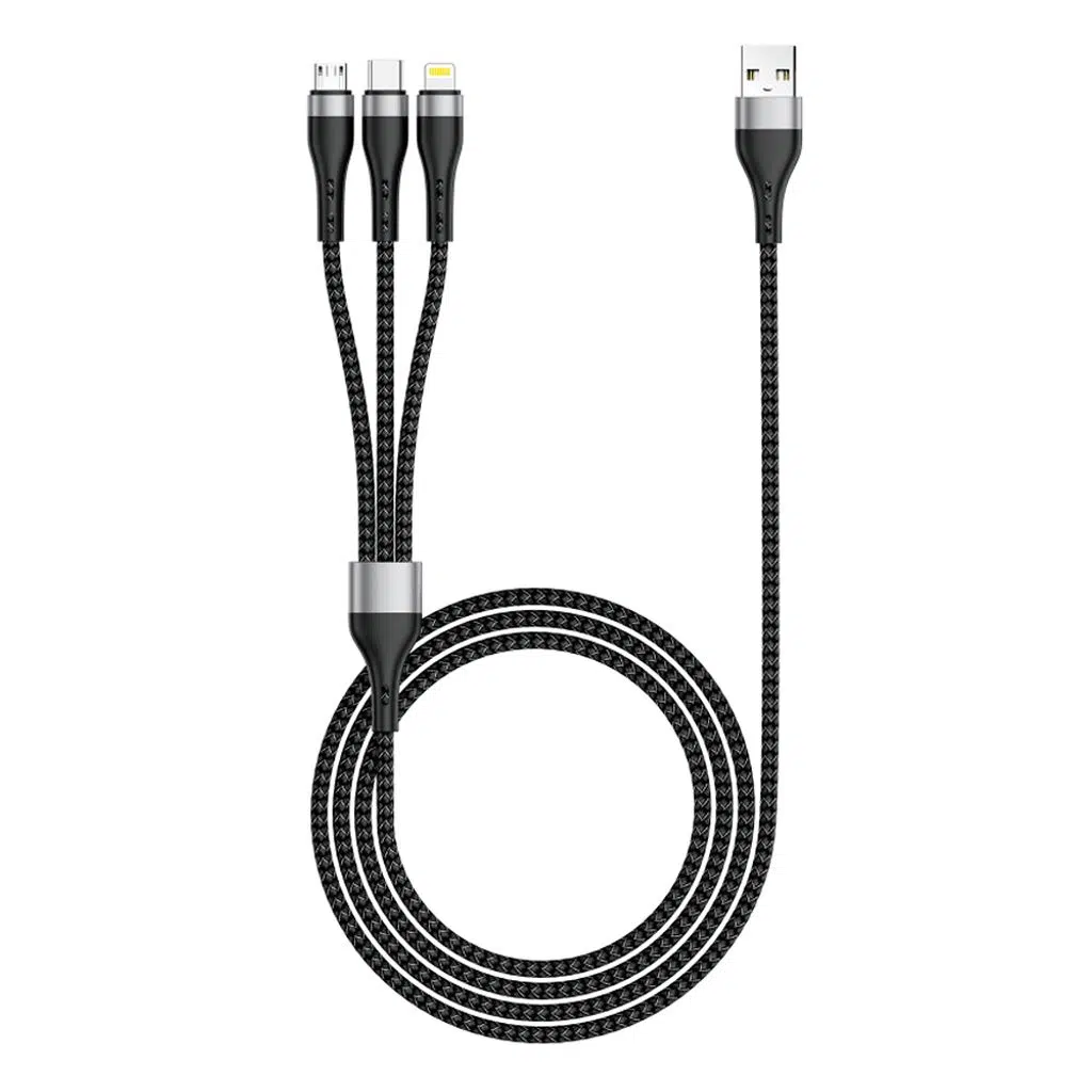 ZR-43 3in1 USB-A to Lightning – Type-C – Micro Şarj ve Data Kablosu 20W 1.5M